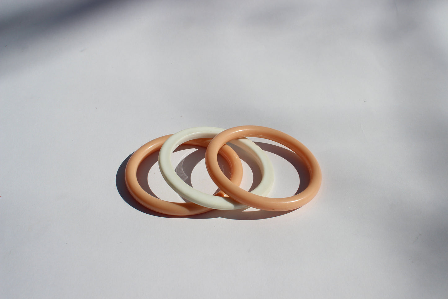 peach + white bangle set