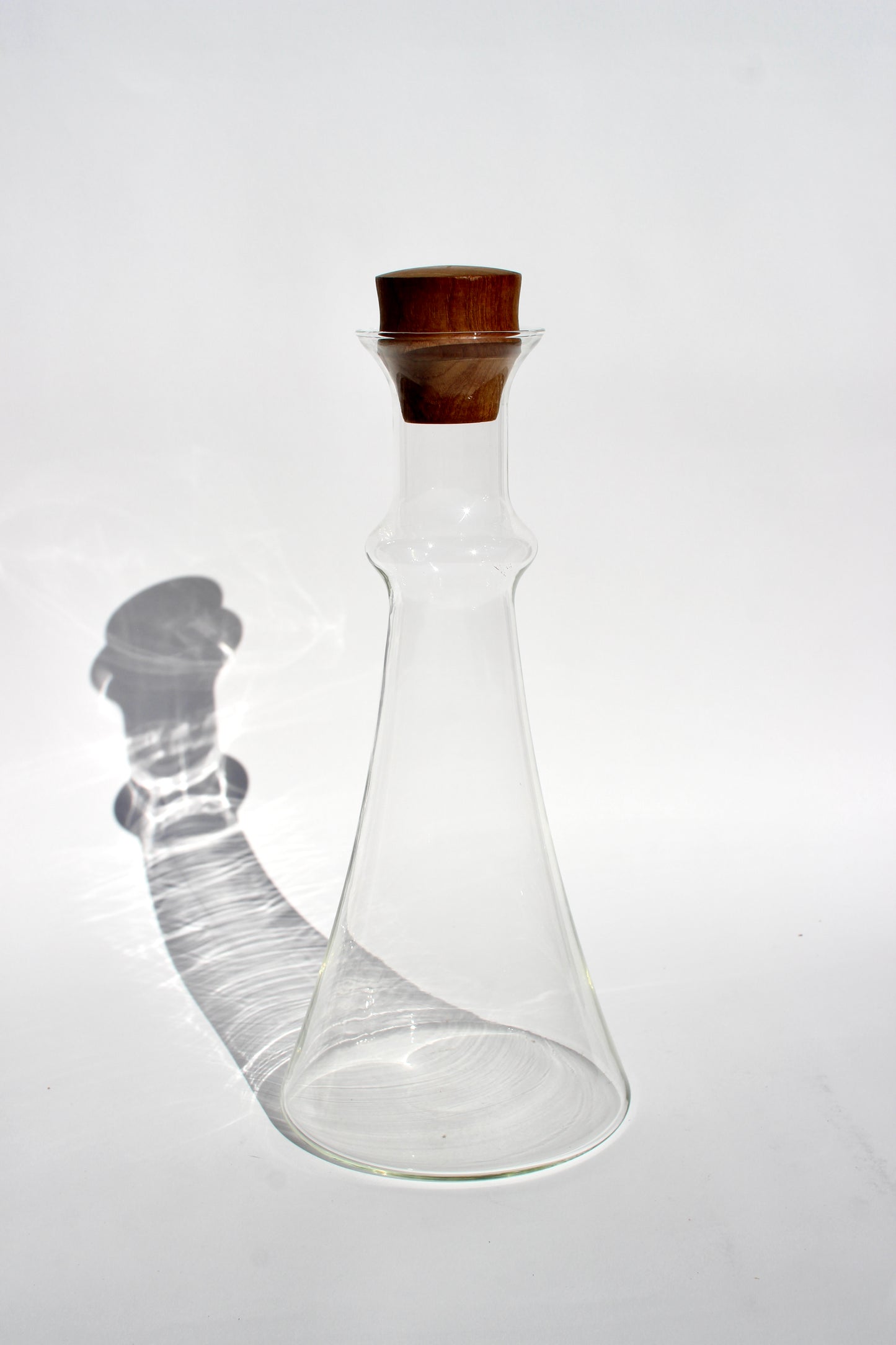 dansk teak + glass decanter