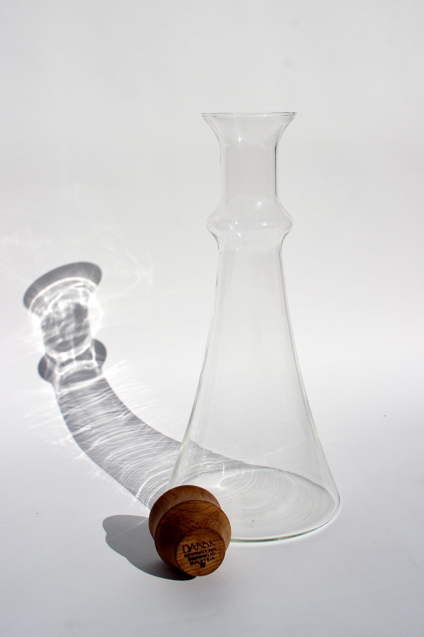 dansk teak + glass decanter