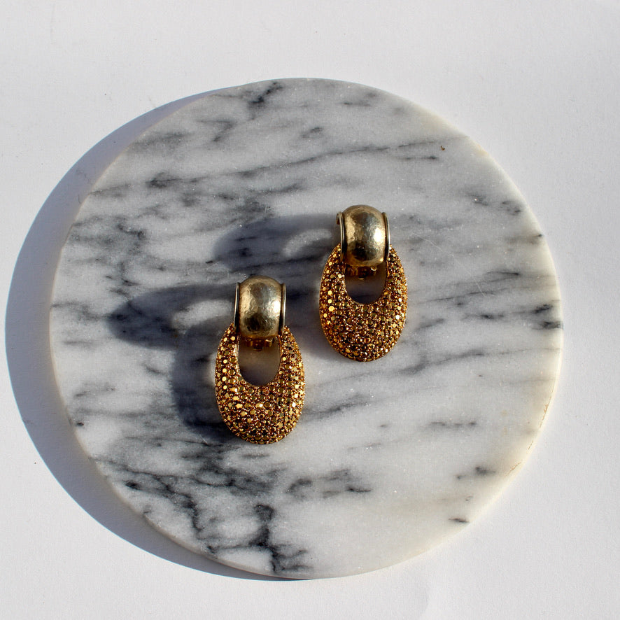two-piece sparkle clip earrings