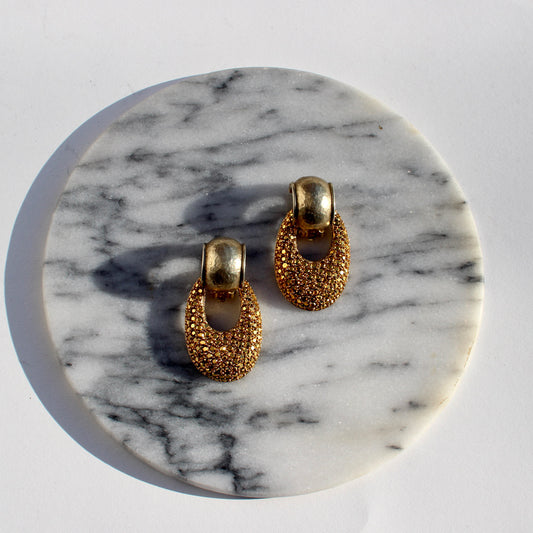 two-piece sparkle clip earrings