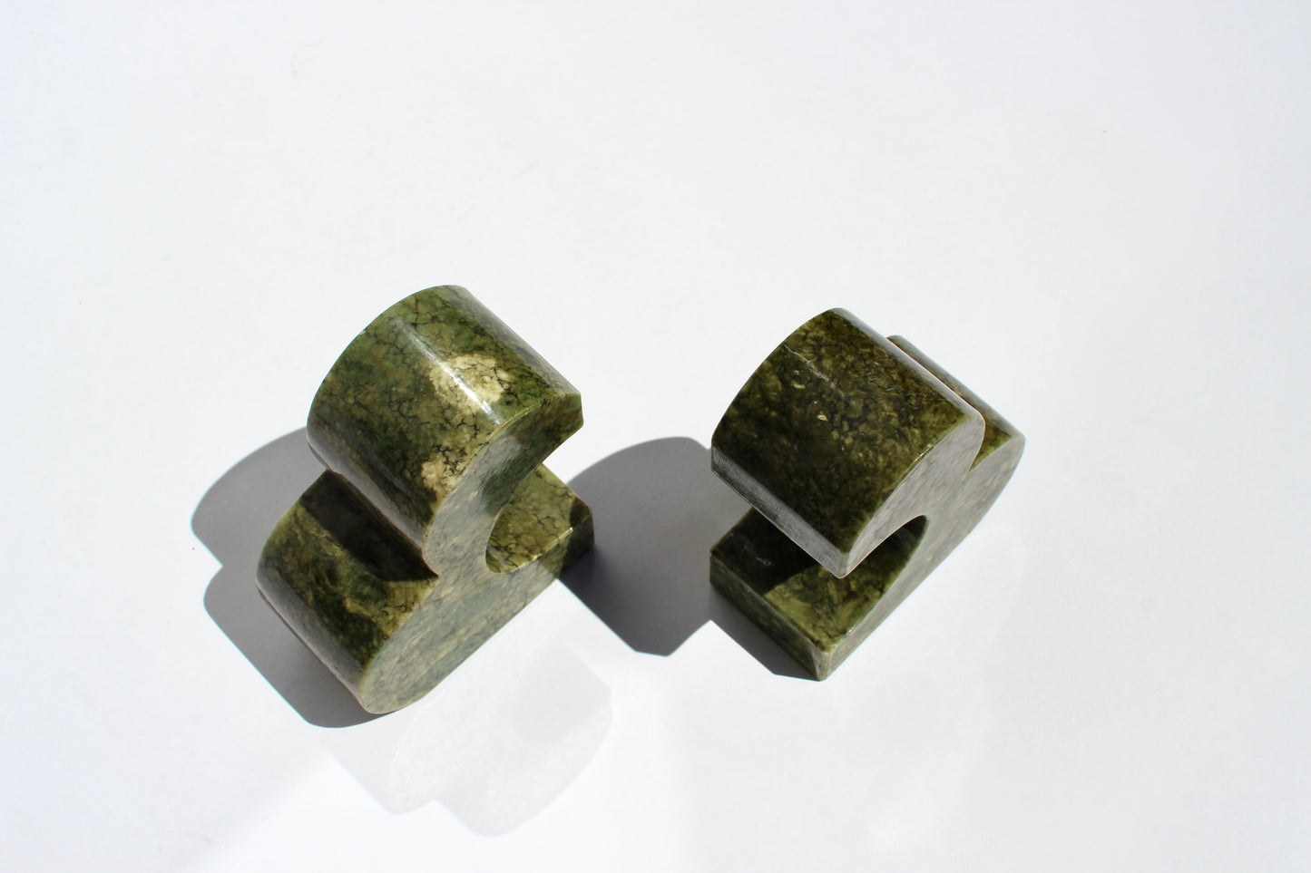 green stone italian bookends