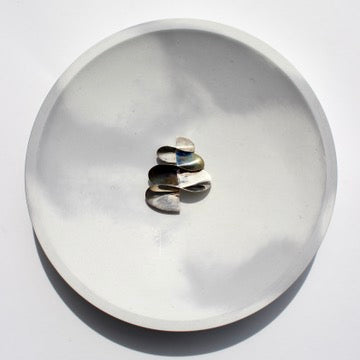 modernist silver + brass brooch