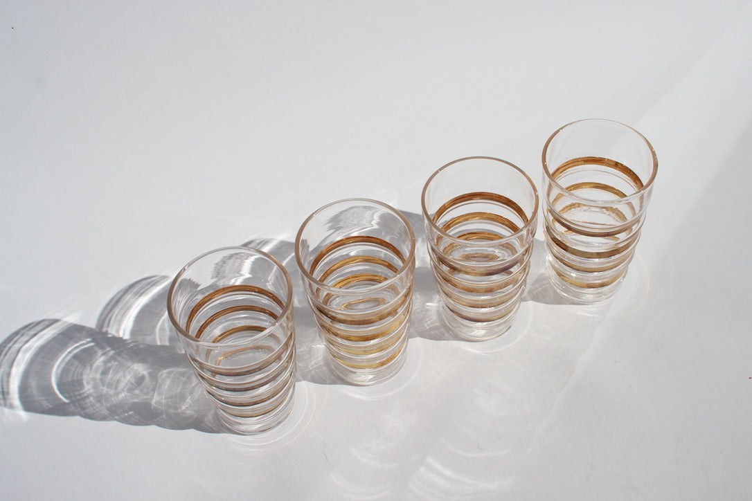 gold striped tumblers (4)