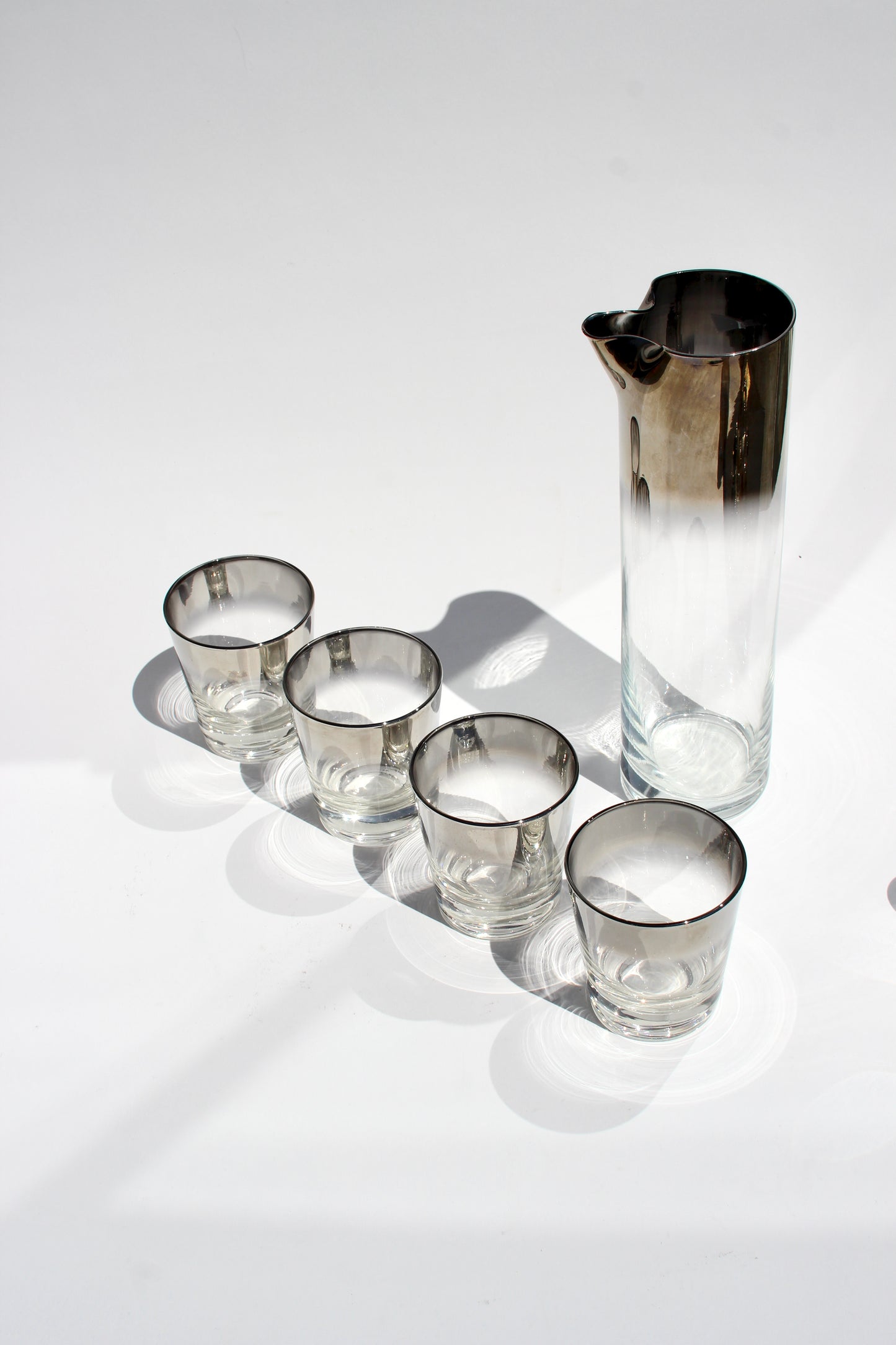silver fade martini pitcher set