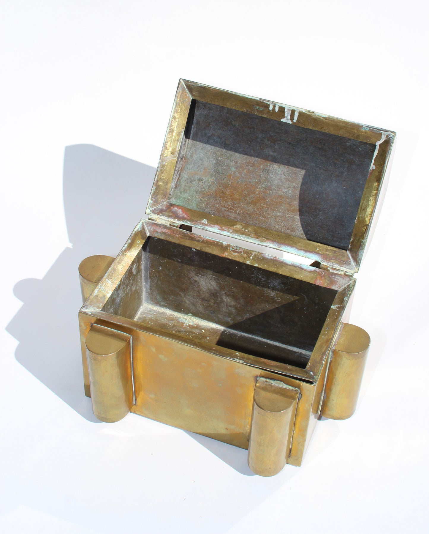 brutalist brass box