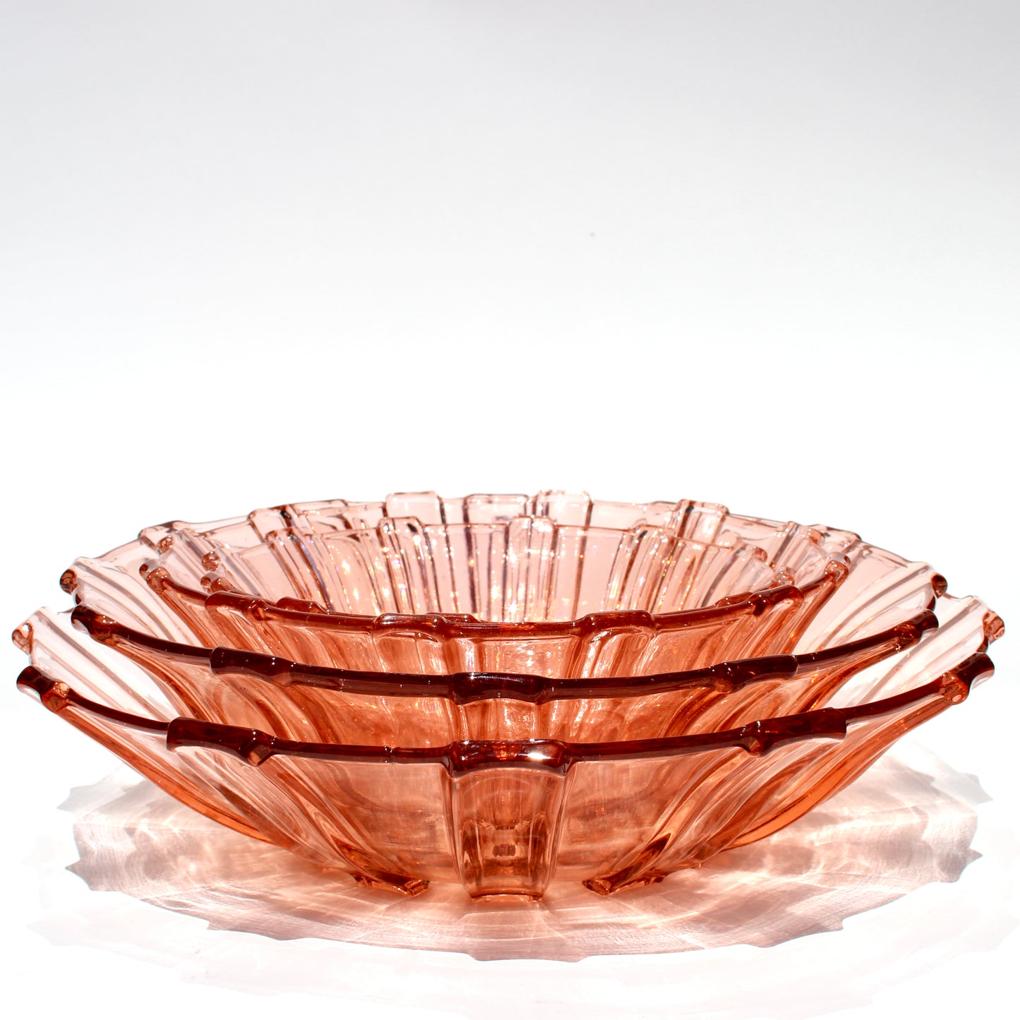 rose glass nesting bowl set (4)