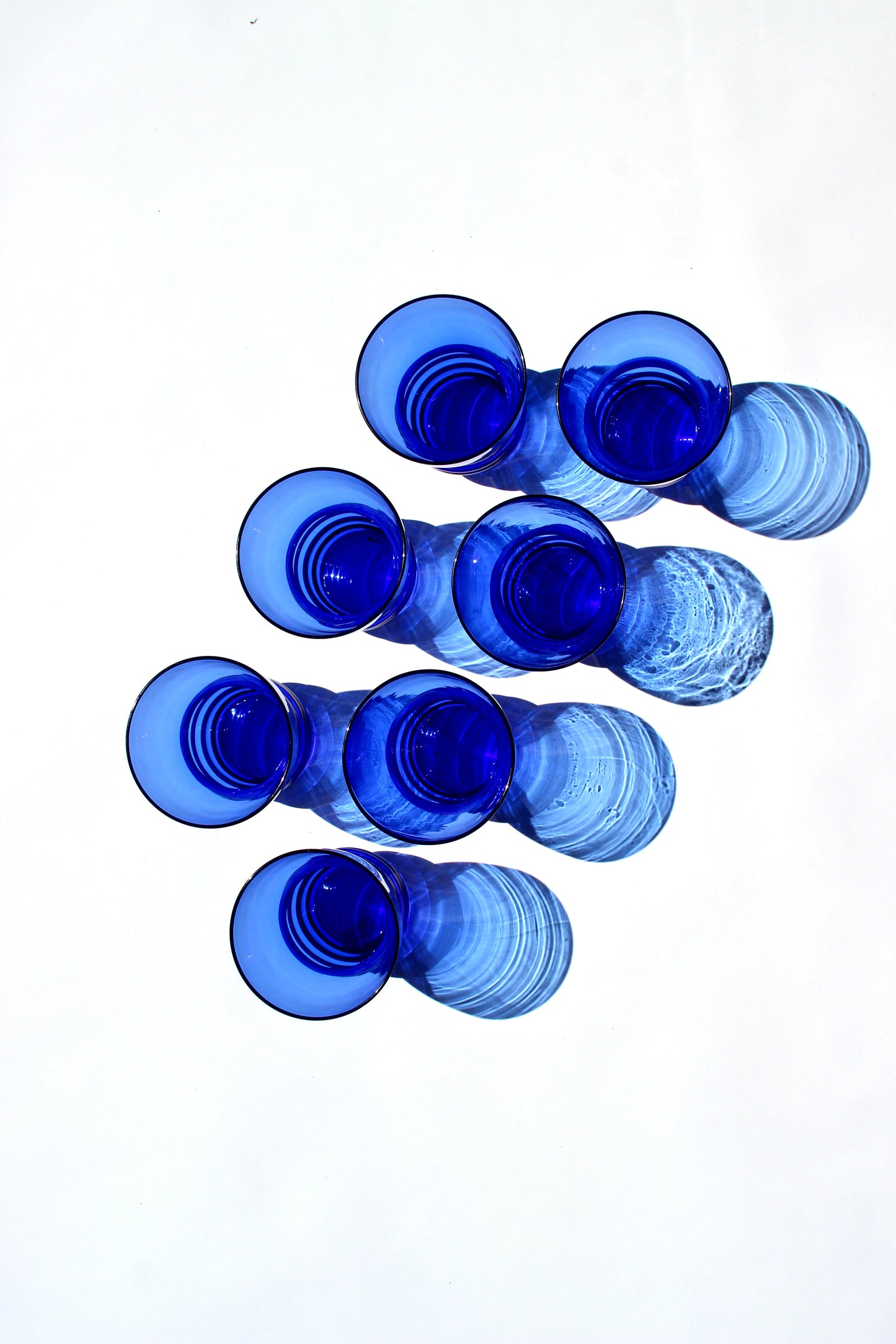 sapphire blue ribbed tumbler glasses (7)