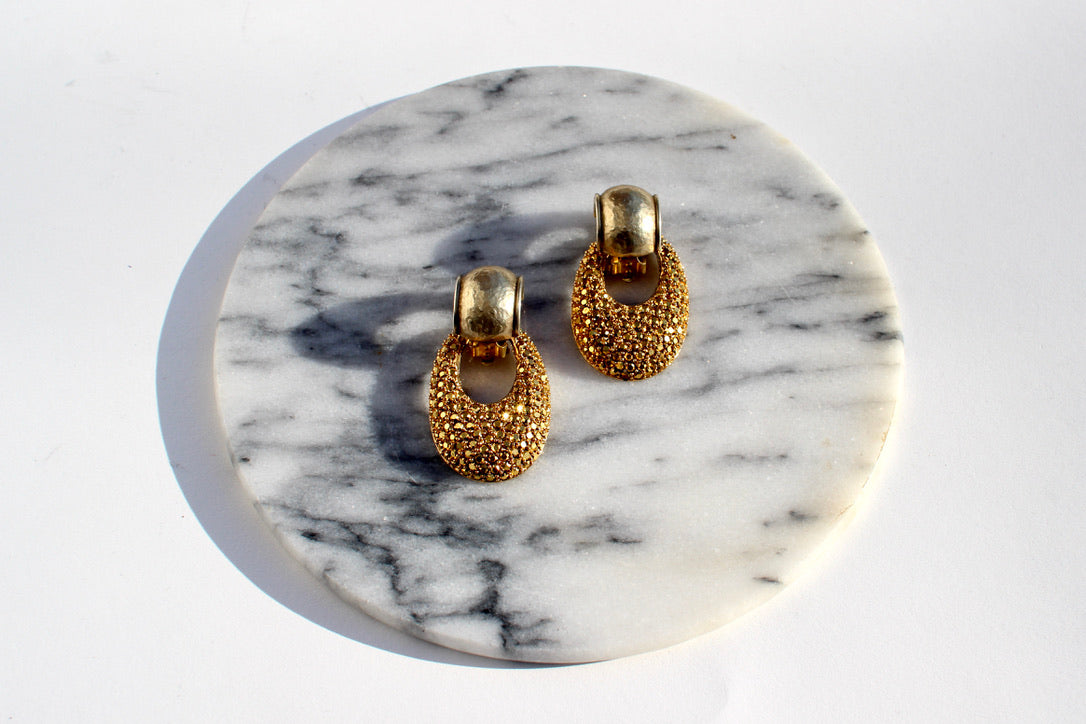 two-piece sparkle clip earrings