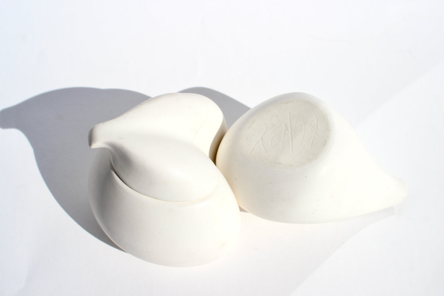 modernist sculptural sugar + cream set