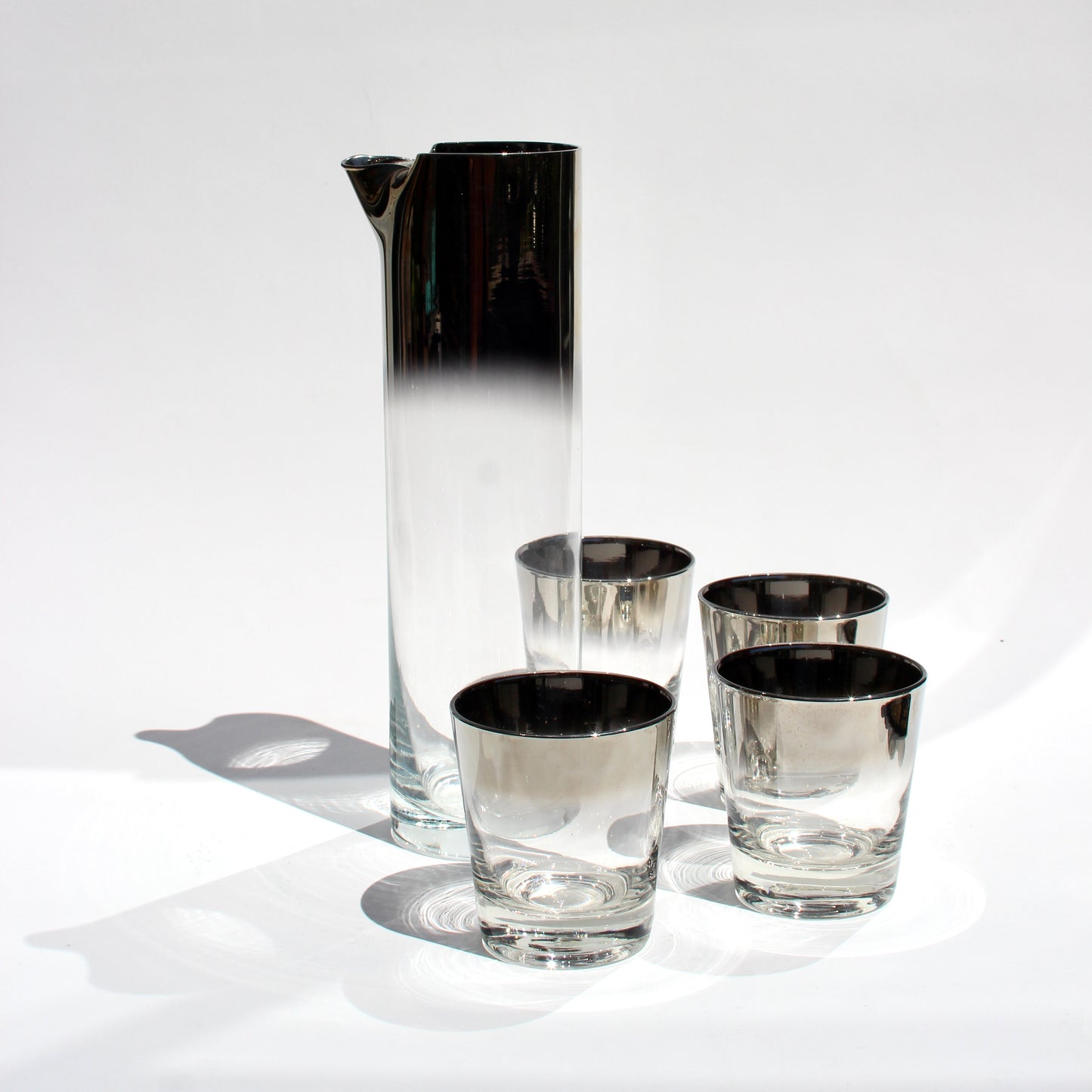 silver fade martini pitcher set