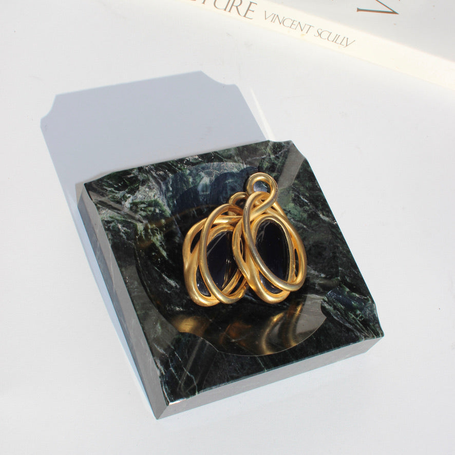 deep green marble ashtray