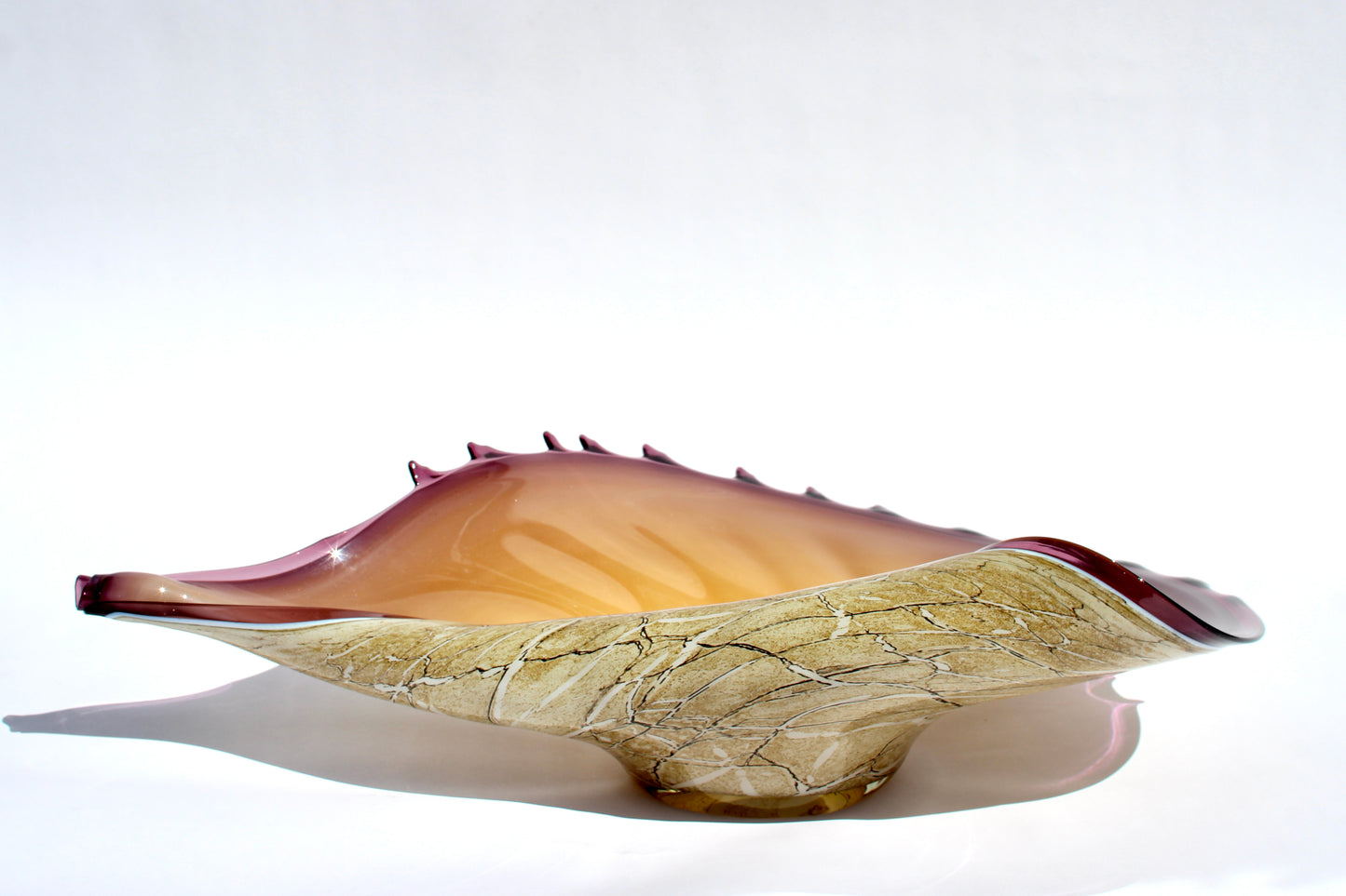 oversized glass conch shell