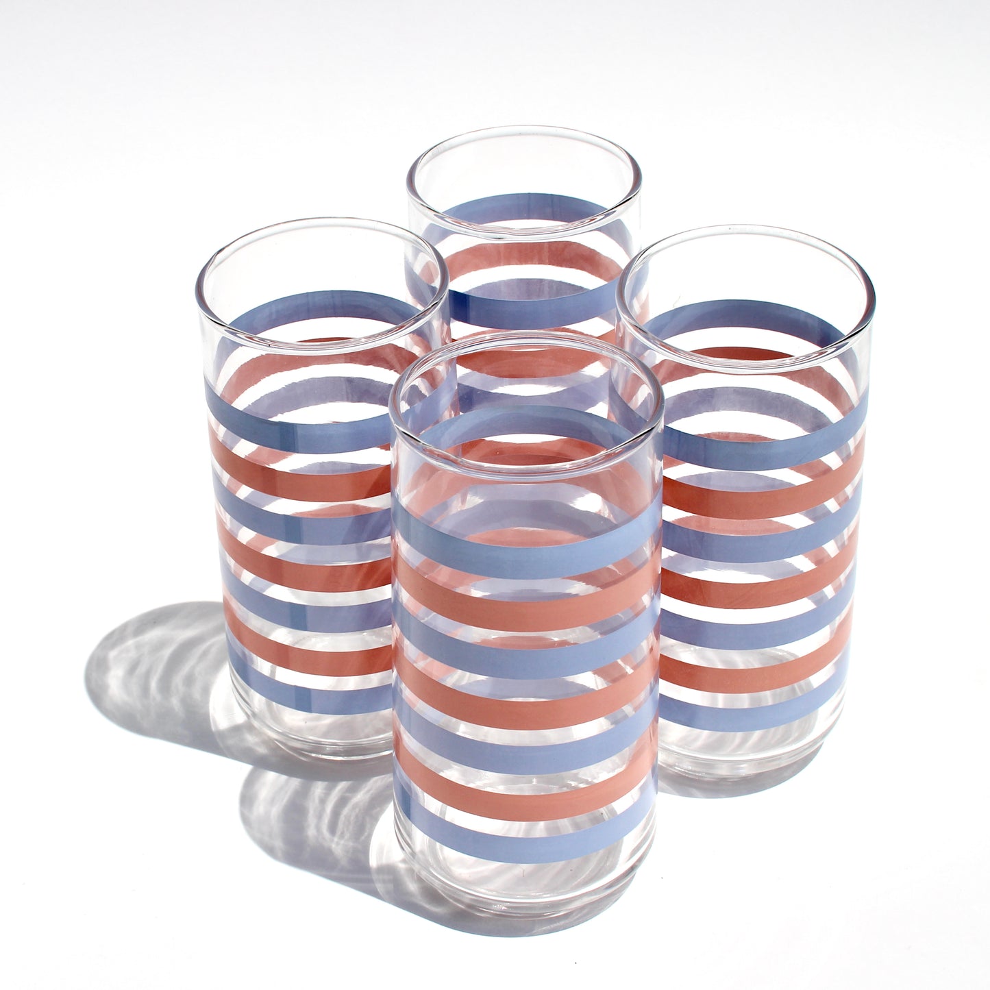 pink + blue stripe tumblers (4)
