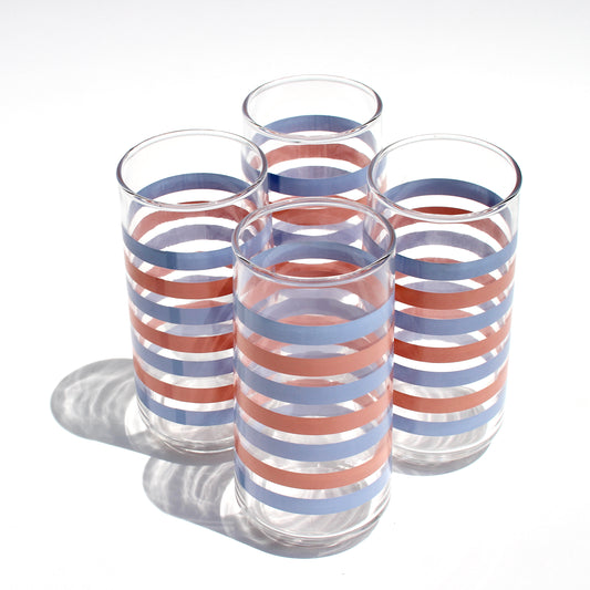 pink + blue stripe tumblers (4)