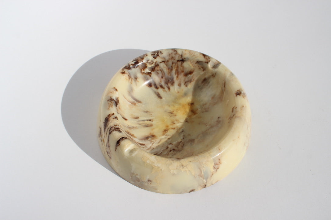 midcentury faux stone ashtray