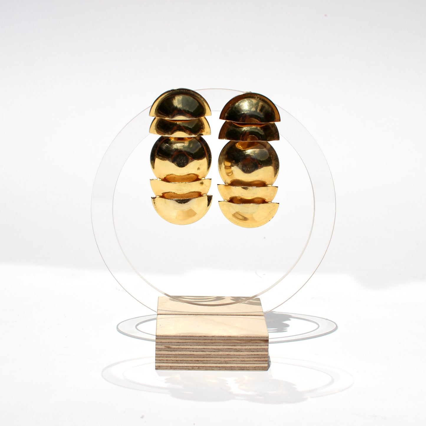 golden armor statement earrings