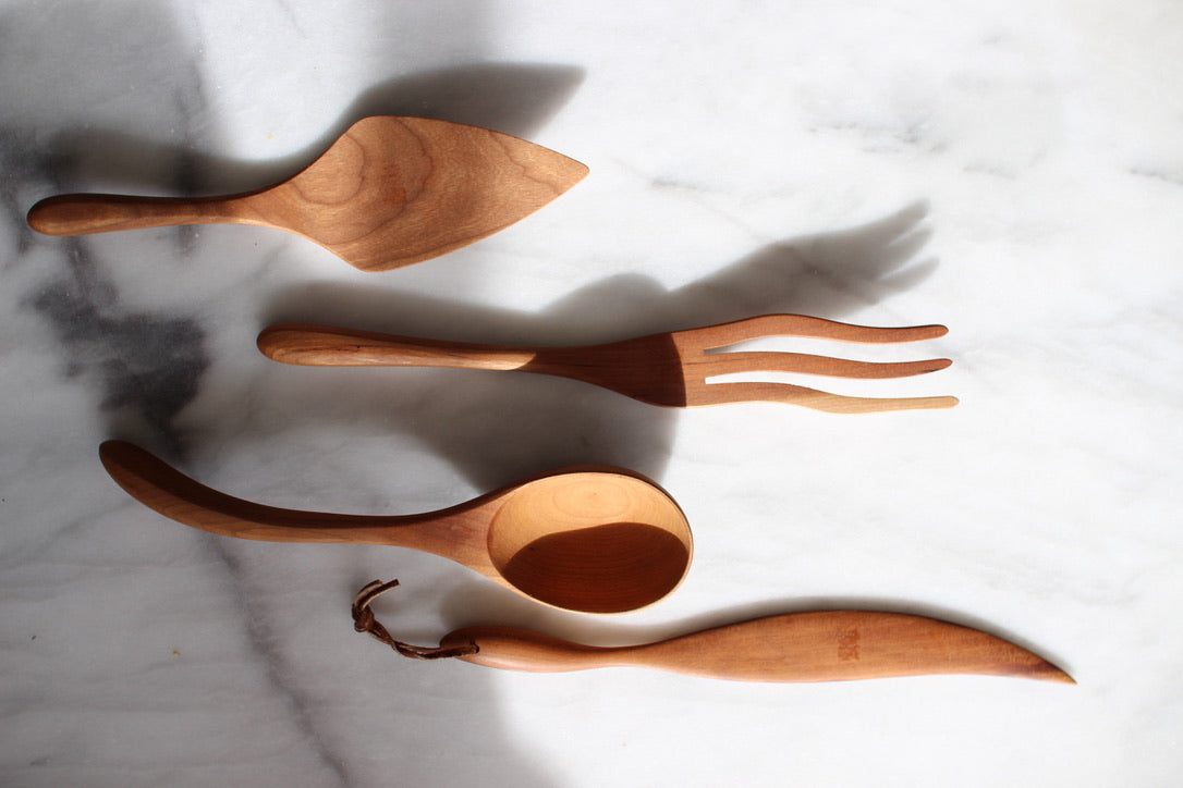 carved wooden utensils (each)