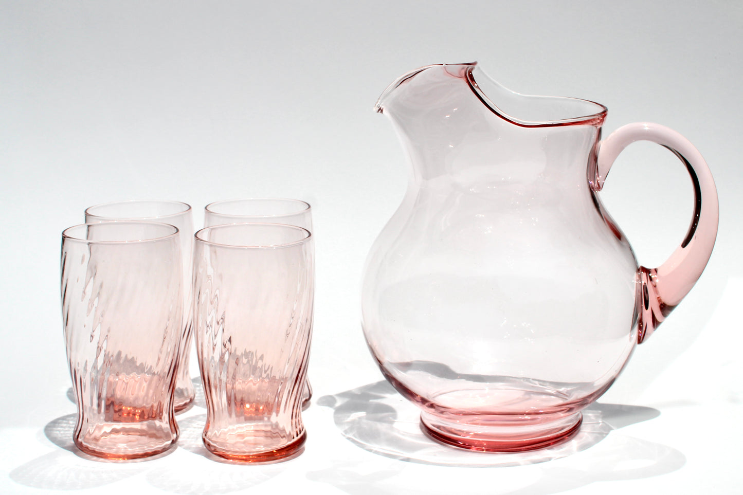 pale pink glass pitcher
