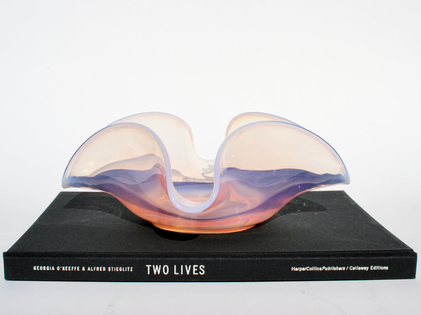 pink opaline art glass bowl