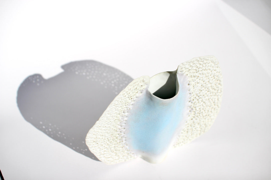textured ceramic stingray vase