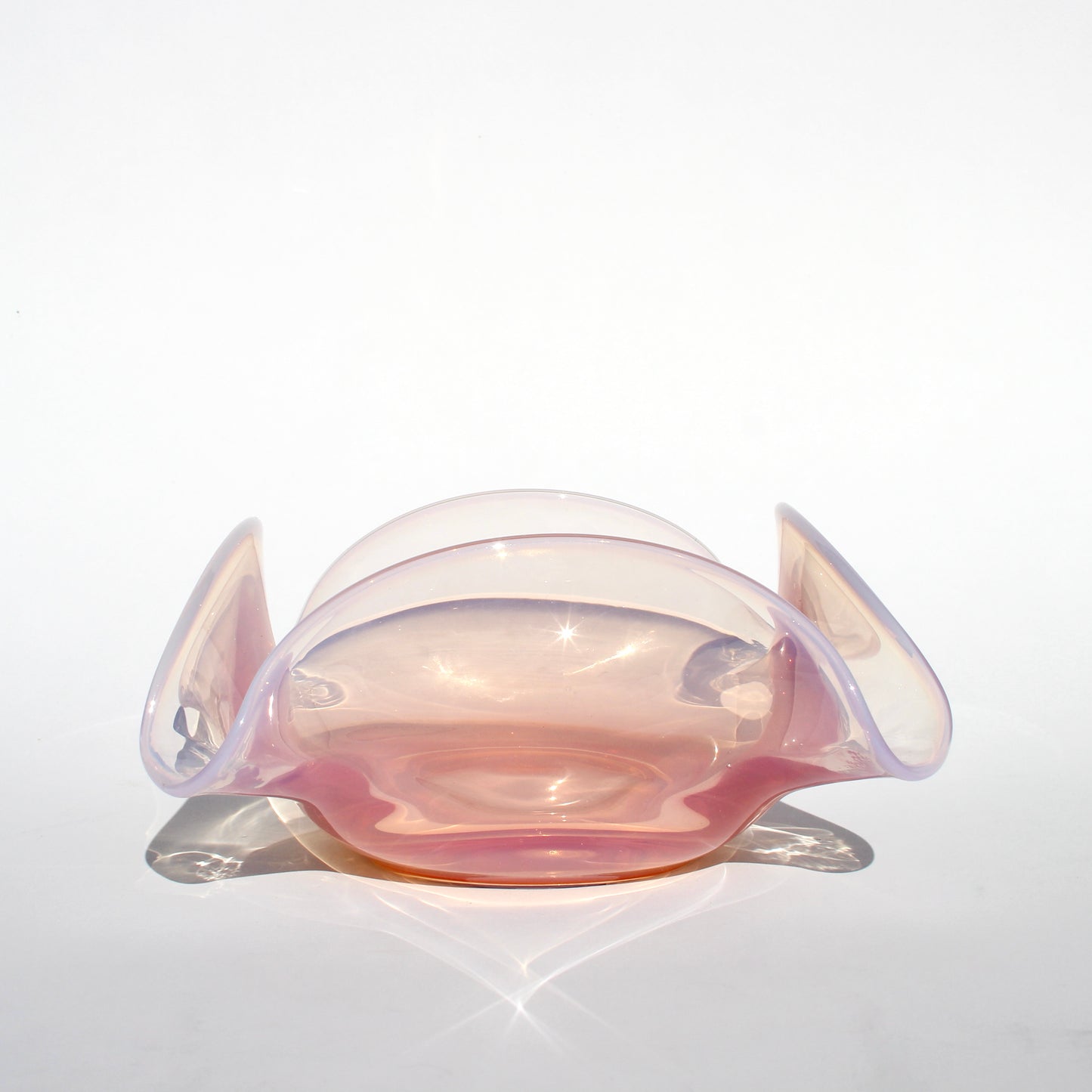 pink opaline art glass bowl