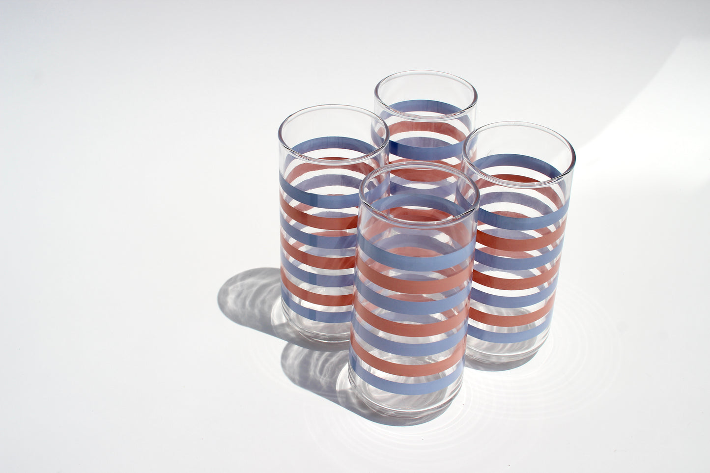 pink + blue stripe tumblers (4)