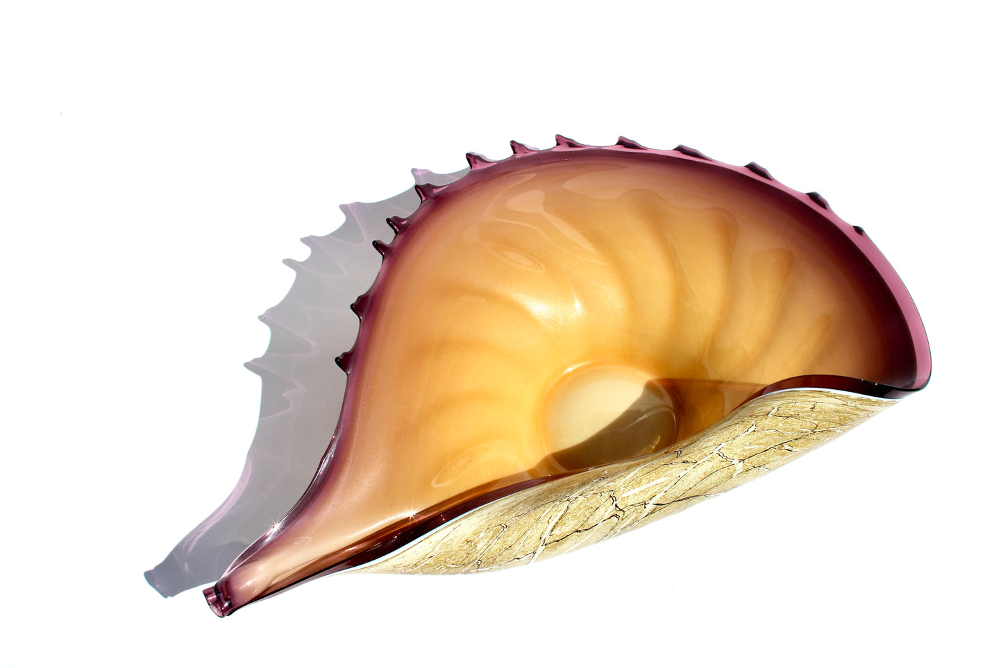 oversized glass conch shell