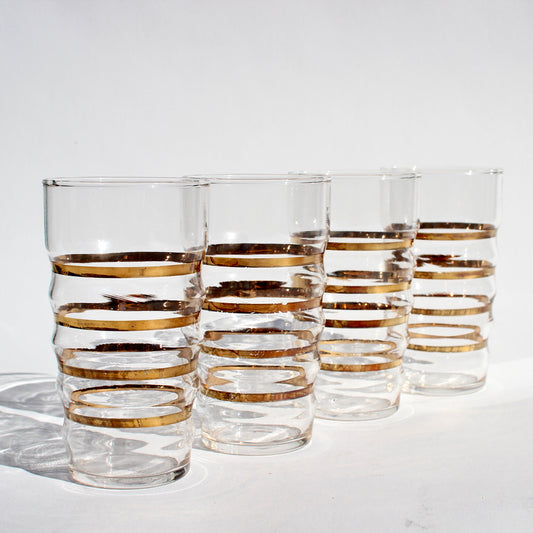 gold striped tumblers (4)