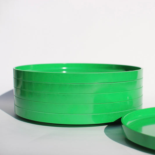 stackable apple green melamine dinner plates