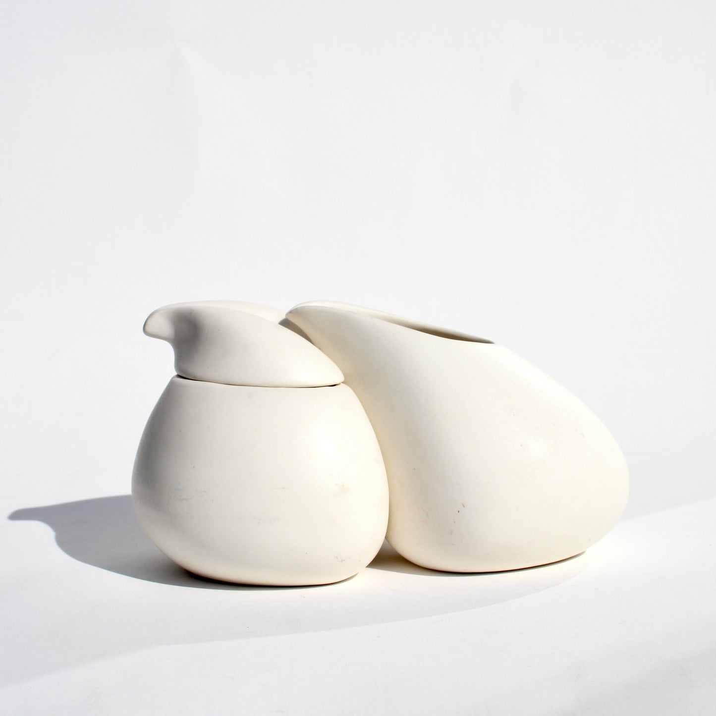modernist sculptural sugar + cream set