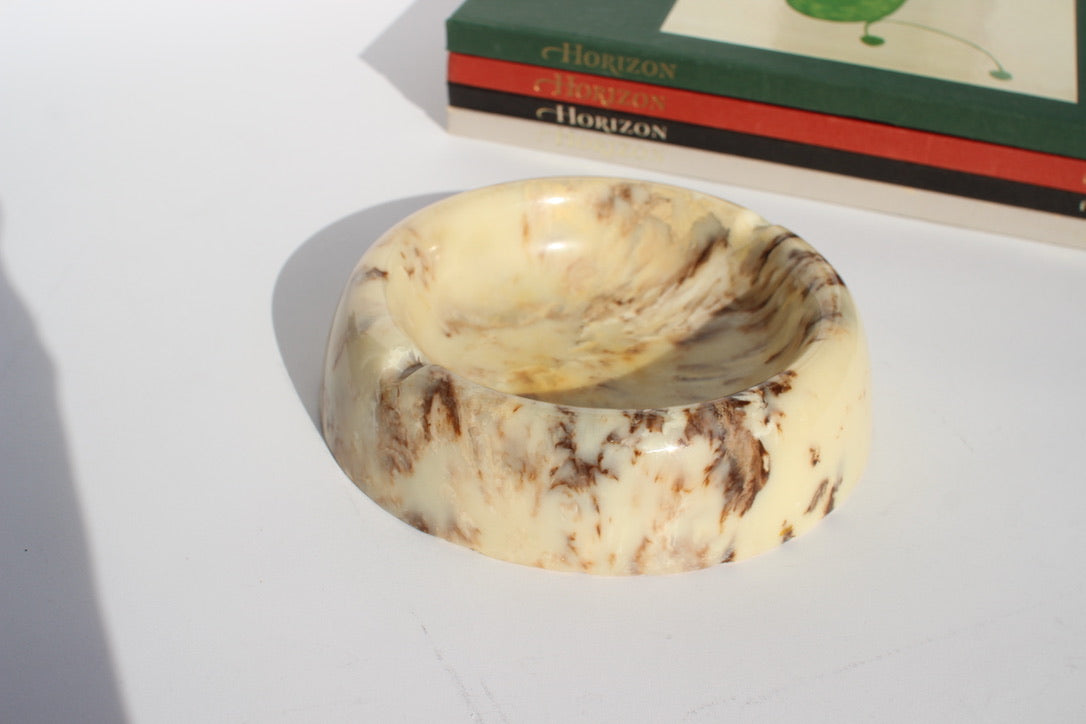 midcentury faux stone ashtray