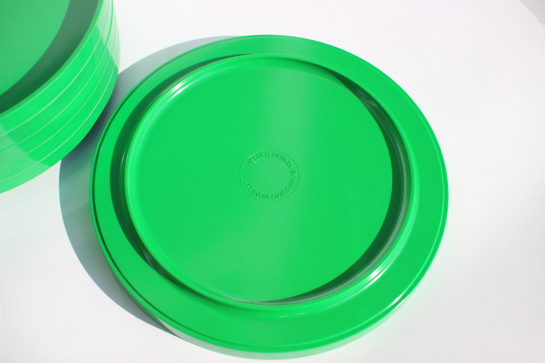 stackable apple green melamine dinner plates
