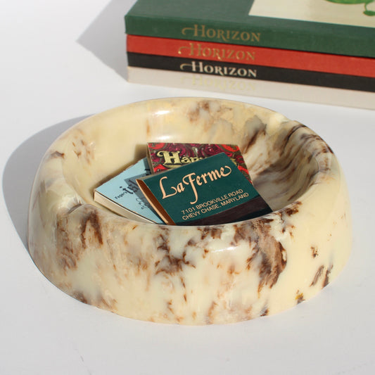 midcentury faux stone ashtray