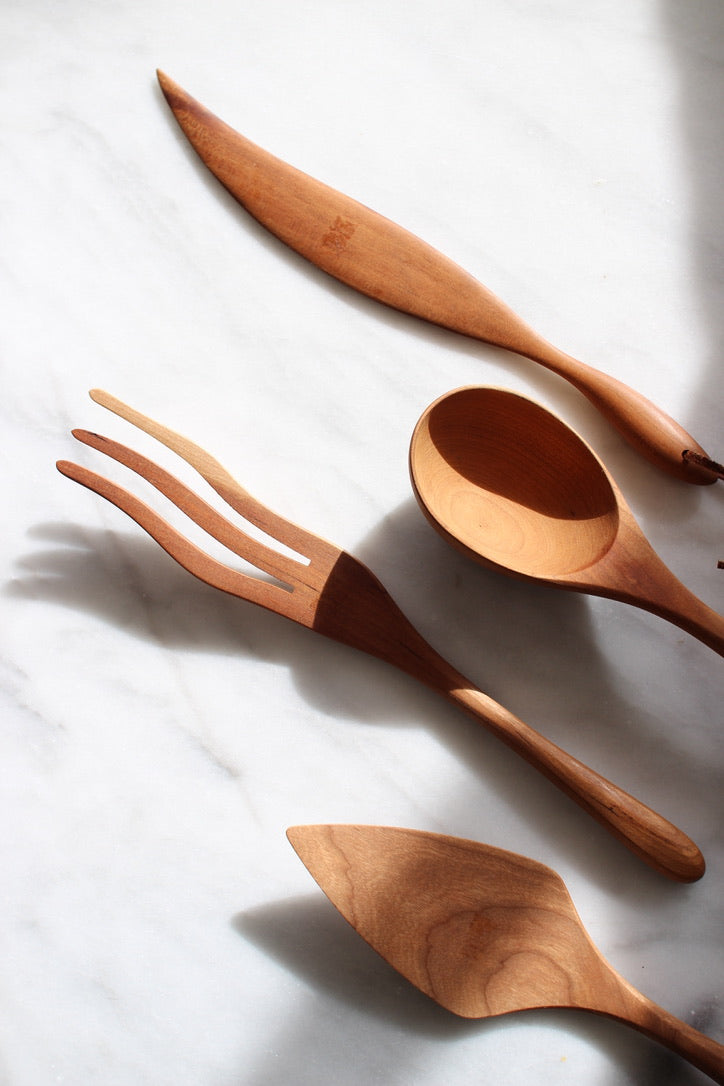 carved wooden utensils (each)