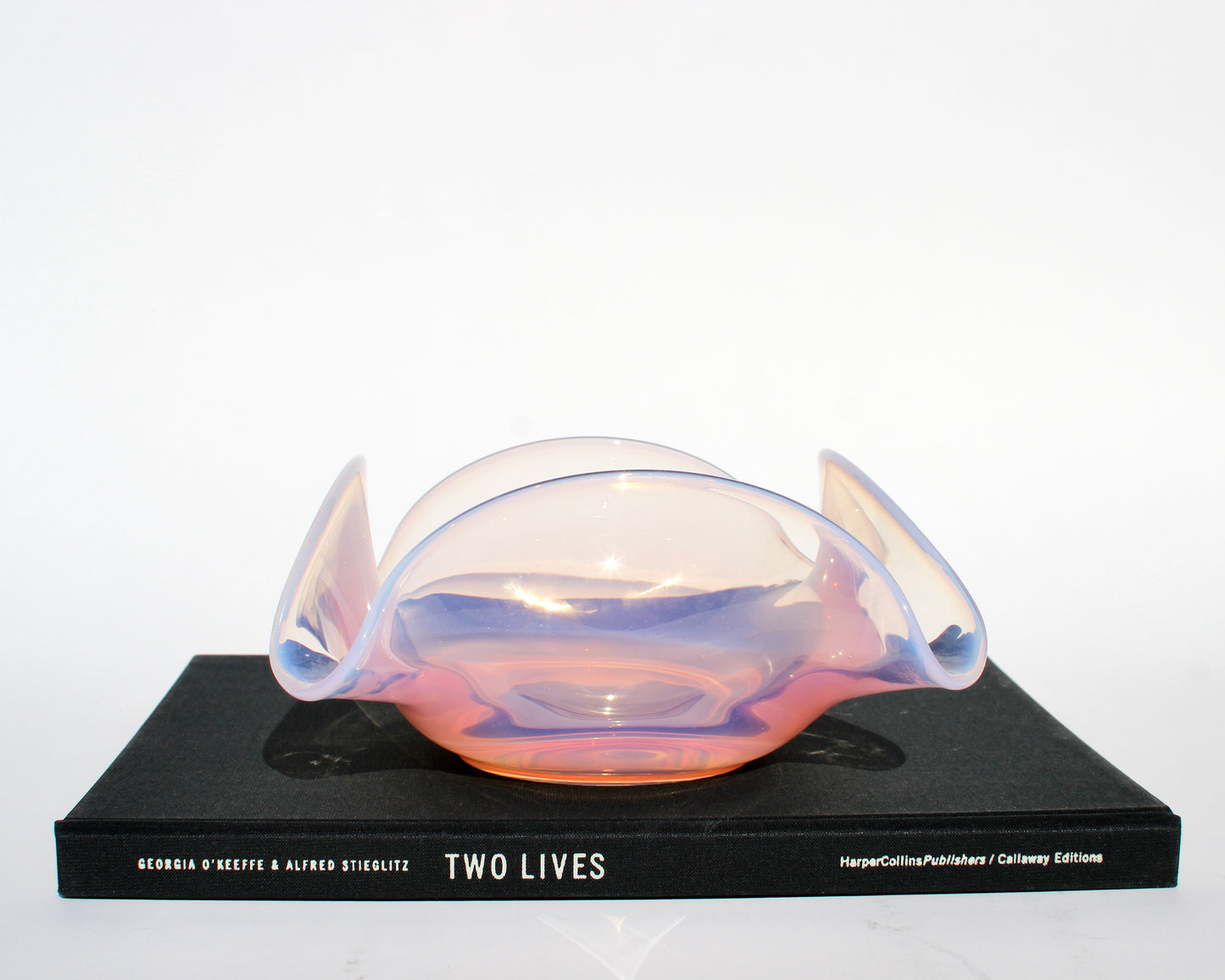 pink opaline art glass bowl