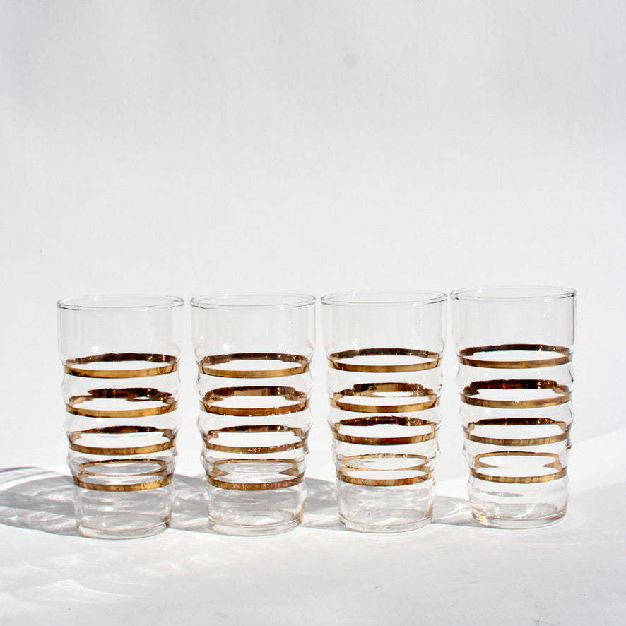 gold striped tumblers (4)