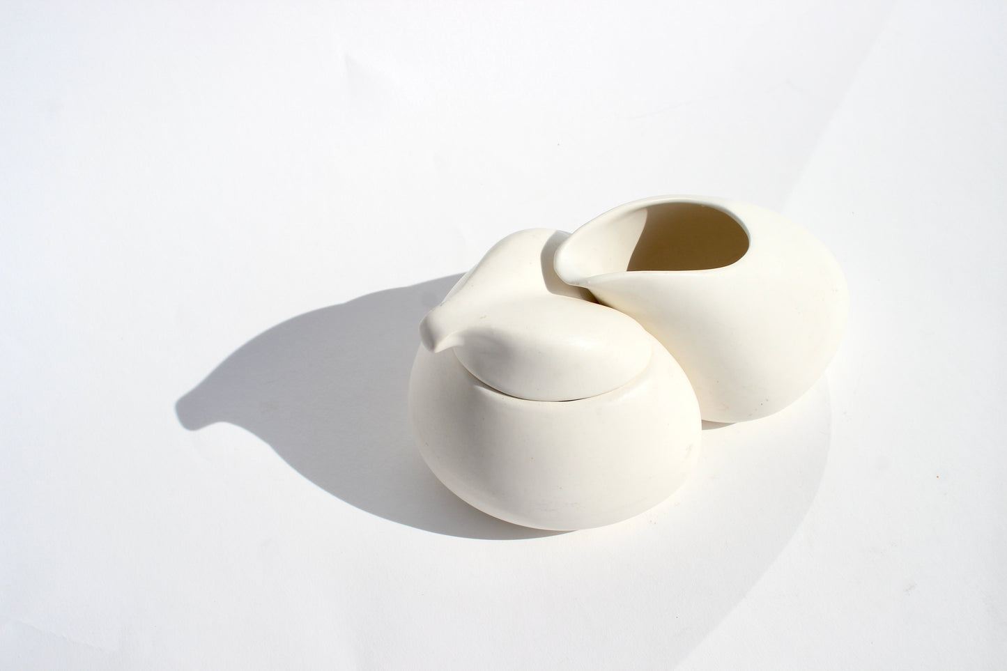 modernist sculptural sugar + cream set