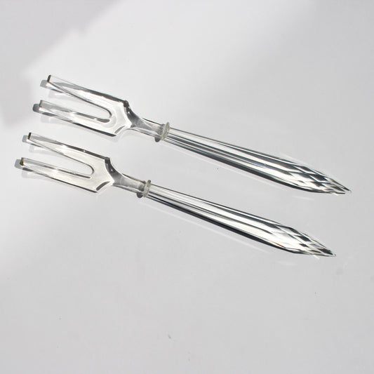 faceted glass serving utensils