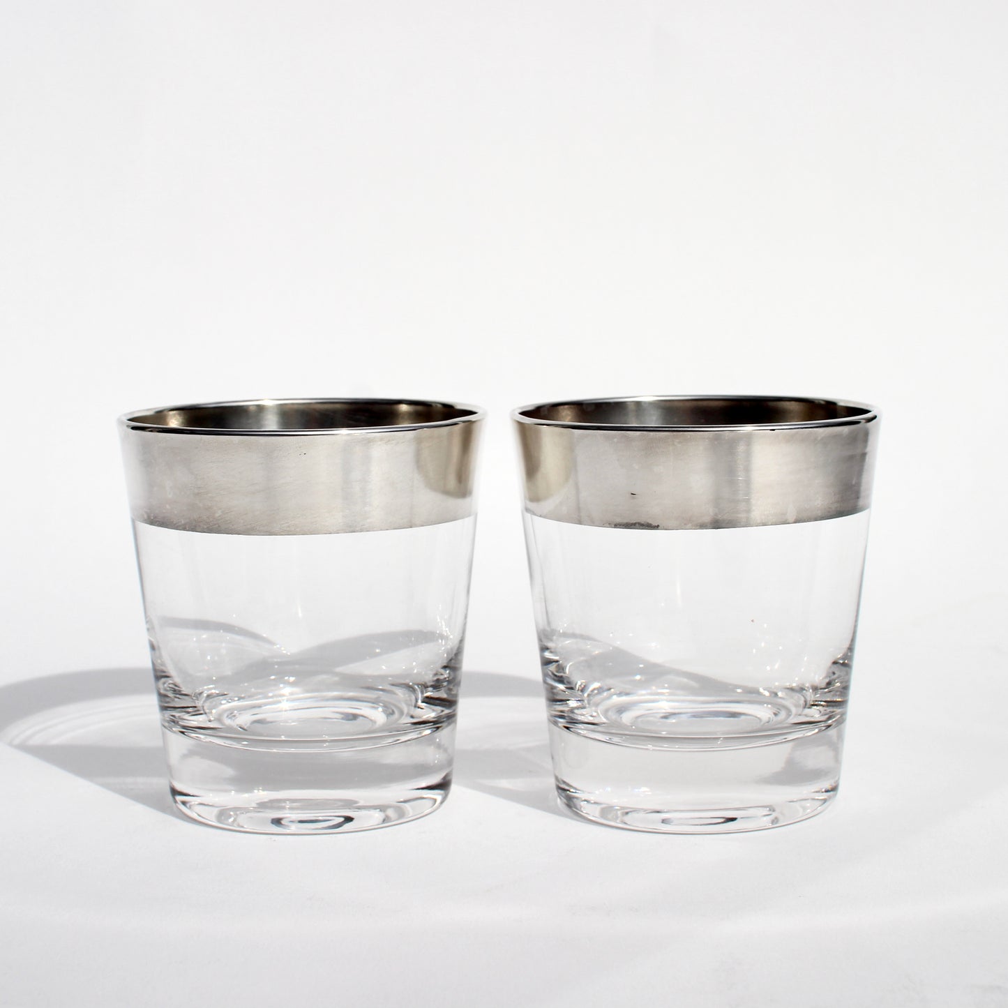 silver rim whiskey glasses (2)