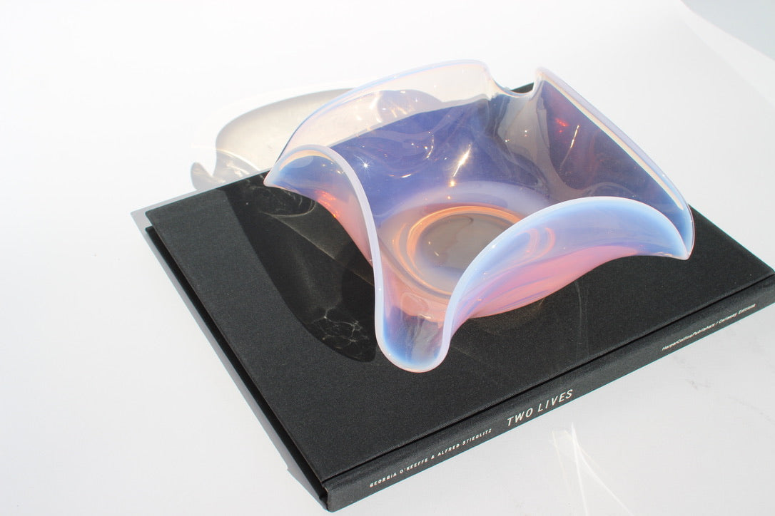 pink opaline art glass bowl