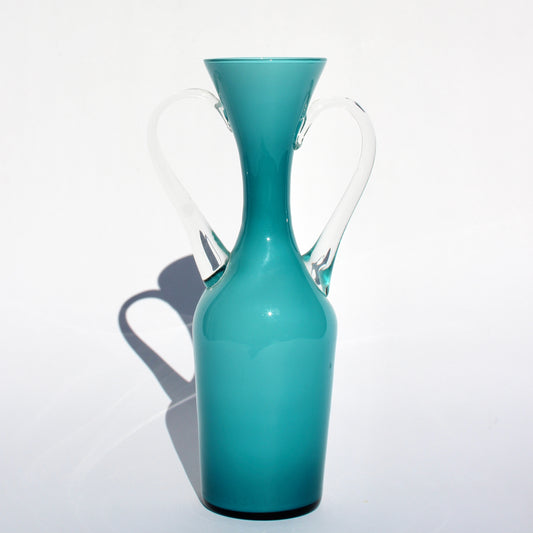 turquoise glass vase