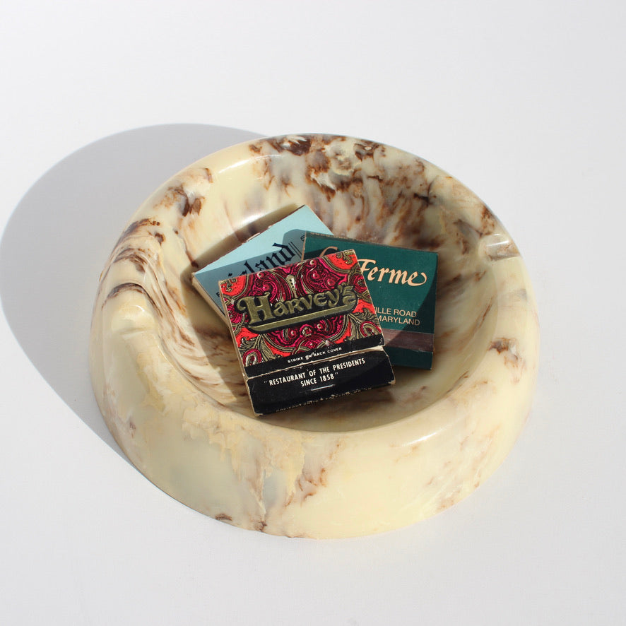 midcentury faux stone ashtray