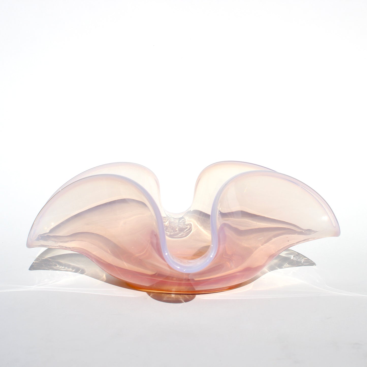 pink opaline art glass bowl