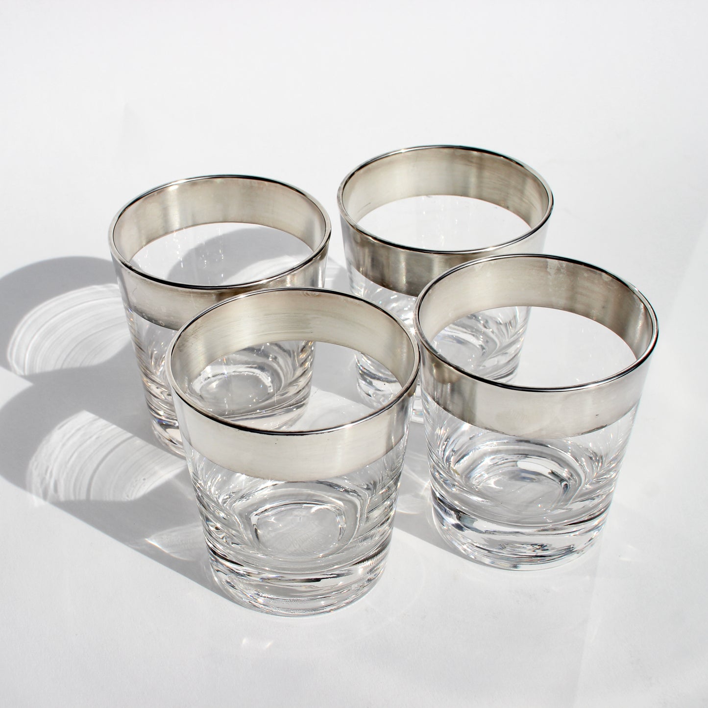 silver rim whiskey glasses (2)