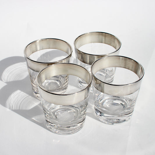silver rim whiskey glasses (2)