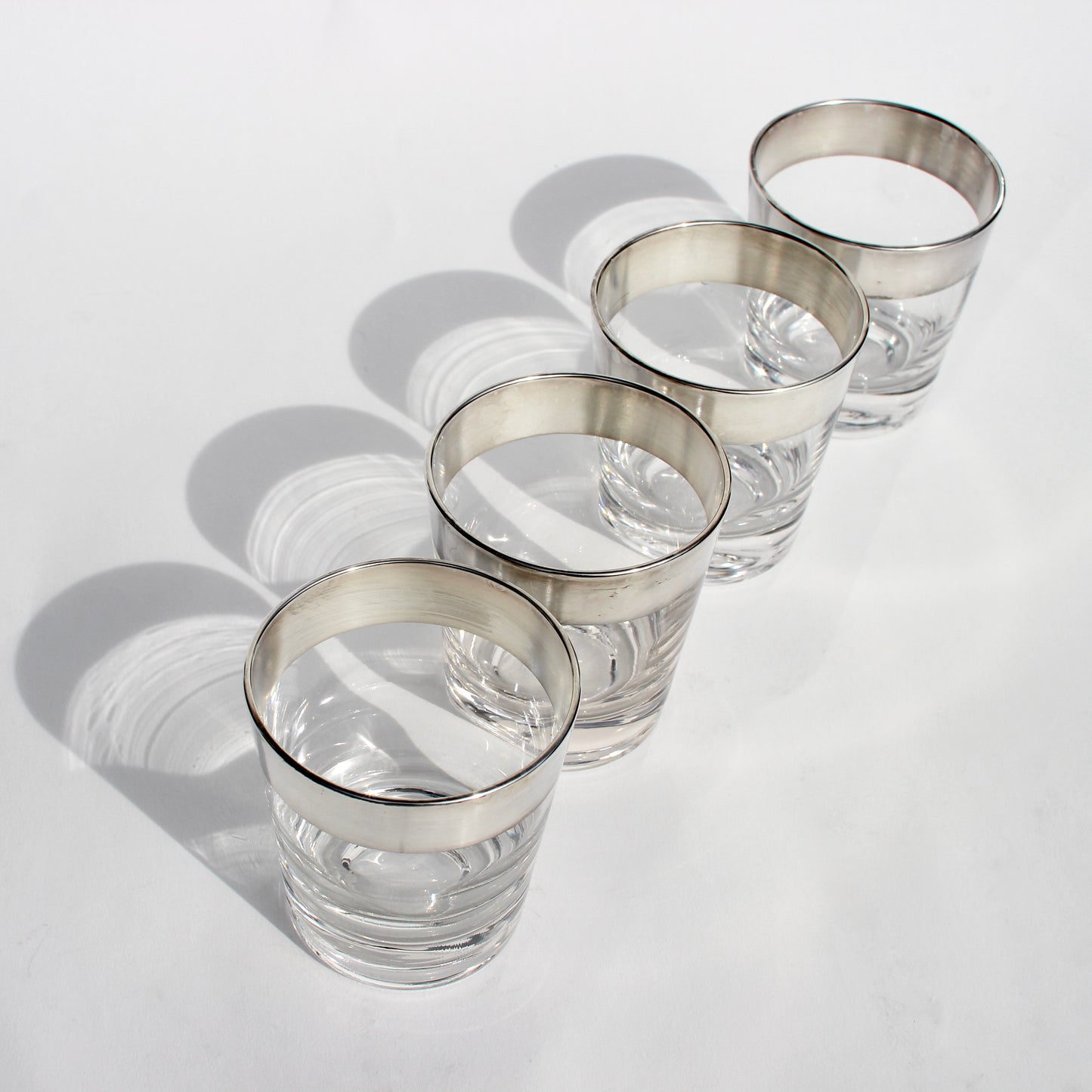 silver rim whiskey glasses (2)
