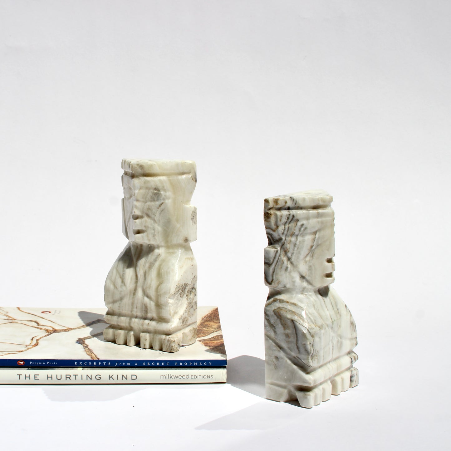 mcm marble aztec bookends