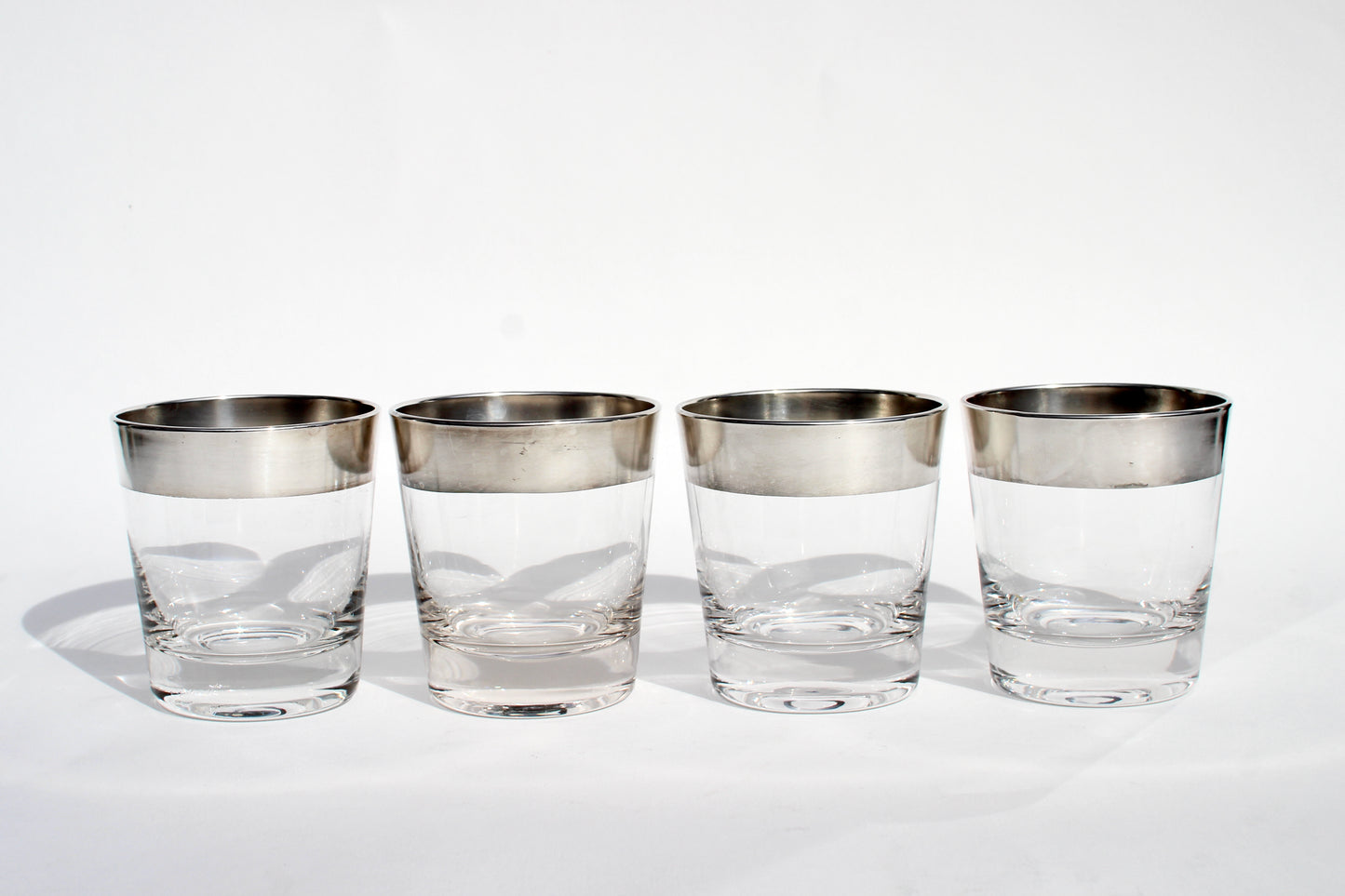silver rim whiskey glasses (2)