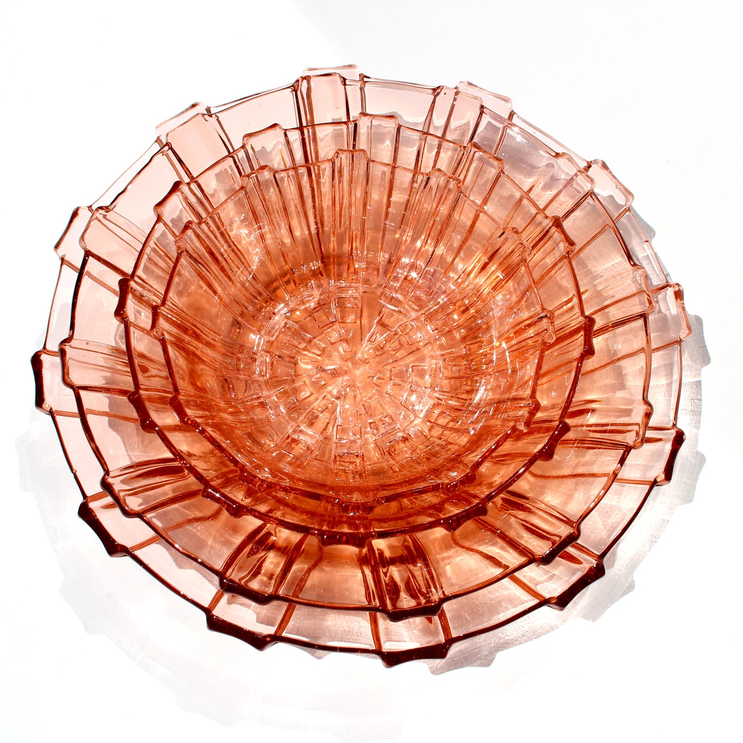 rose glass nesting bowl set (4)